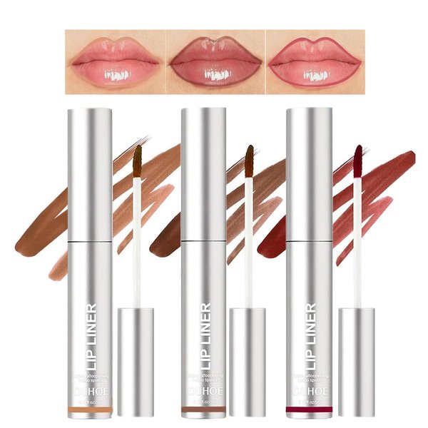 3 Colors Peel Off Lip Liner Tattoo, Peel Off Lip Stain with Matte Finish, Long Wear Lip Liner Lipstick, Long Lasting, Waterproof, Transfer-proof, Highly Pigmented Color Makeup for Women