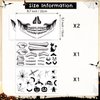 Skull Tattoo Halloween Temporary Face Tattoos for Men and Women, Adult, Skeleton Mouth Tattoo Spider Web Face Sticker 4 Sheets, Horror Zombie Makeup Kit, Scary Halloween Face Decals