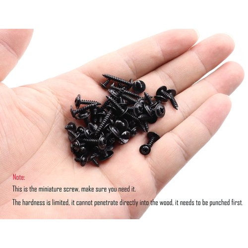 LBY 900pcs M2.3 M2.6 M3 Truss Head Self Tapping Screws, Wafer Head Screws, Pan Head with Washer Screw 9 Sizes Self Tapping Screws Assortment Kit, Carbon Steel (Blacking)