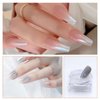 2PCS White Pearl Chrome Nail Powder Holographic Chrome Powder for Nails, Iridescent Aurora Metallic Mirror Effect Pigment Pearl Glitter Dust Nail Chrome Powder for Nail Art and Resin Craft Decoration