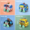 TOY Life Toddler Cars Pull Back Cars for Toddler Plush Car Toys for 2 Year Old Boy Softs Toy Cars for Baby Cars with Map Toddler Car Toys Soft Plush Toys for Toddler Pull Back Truck Infant Boy Toys