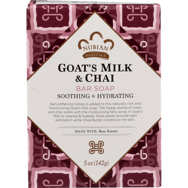 Nubian Heritage Goat's Milk & Chai Bar Soap, Soothing & Hydrating, 5 Oz (Pack of 3)