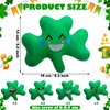 Blueweenly 12 Pcs St. Patrick's Day Stuffed Plush Shamrock St. Patrick's Day Soft Smile Shamrock Gifts Bulk Irish Green Plush Toy St. Patrick's Day Lucky Plush Decorations for Home Tiered Tray, 5 Inch