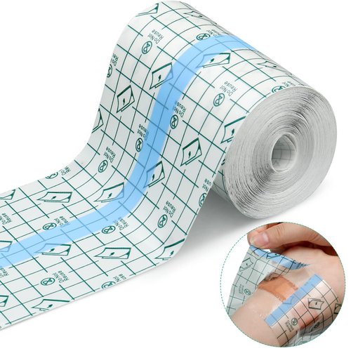 Transparent Dressing Adhesive Bandage Clear Waterproof Bandage Stretch Tape for Tattoos Swimming (3.94 Inch x 10.94 Yard)