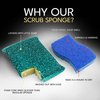 Dish Sponges for Kitchen (6 Pcs Pack) - Non Scratch Scrubbers for Cleaning Dishes - Reusable Dish Sponge Scrub Pads for Dishwashing & Washing - Household Scrubber Supplies & Tool for Pots, Pans, Sink