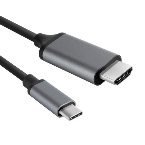 VOLT PLUS TECH USB-C/PD 4k HDMI Cable Compatible with Your Sony Xperia XA1 Ultra Dual with Full 2160p@60Hz, 6Ft/2M Cable [Gray, Thunderbolt 3 Compatible]