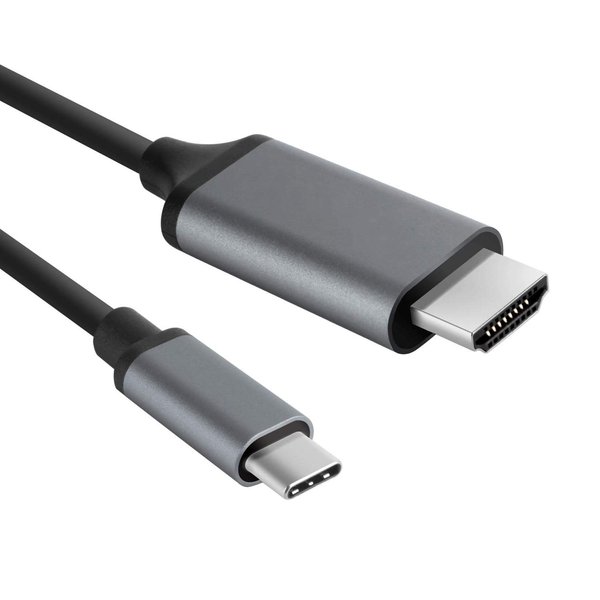 VOLT PLUS TECH USB-C/PD 4k HDMI Cable Compatible with Your Sony Xperia XA1 Ultra Dual with Full 2160p@60Hz, 6Ft/2M Cable [Gray, Thunderbolt 3 Compatible]