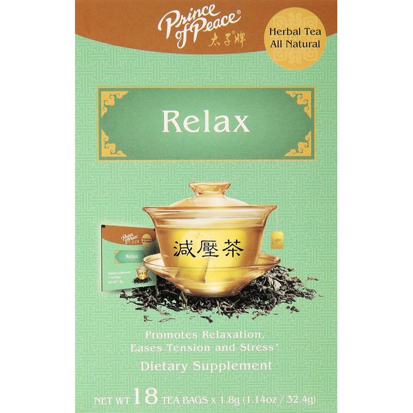 Prince of Peace Relax Tea, 18 Tea Bags – Relaxation Tea Bags – Prince of Peace – Tea for Stress – Chinese Tea – Herbal Relax Tea