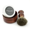 Pure Badger Hair Shaving Brush Natural Wood Mug Bowl Hand-Made Soap Barber Set