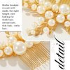 YBSHIN Bride Wedding Hair Comb Gold Pearl Headpiece Leaf Hair Pieces Bridal Side Combs Hair Accessories for Women and Girls