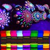 Luminous Extreme Glow in The Dark Paint - Set of 8 x 20 ml / 0.7 fl oz pots - Self-Luminous Neon Paints High Pigmentation Long-Lasting Phosphorescent Paints Glowing Neon Paint, Easter Egg Painting Decoration