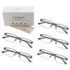 EYECEDAR 5-Pack Reading Glasses for Men Blue Light Blocking Gunmetal Gray Metal Half Frame Spring Hinges Readers Glasses Mens Readers 1.75