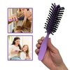 Styling Gear Detangling Hair Brush Nylon Bristles 7 Row Teasing Womens Brush For Thick Hair Small Travel Hairbrush Brush For Hair 2 Pcs. (Lavender)