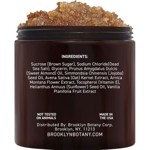 Brooklyn Botany Brown Sugar Body Scrub - Moisturizing and Exfoliating Body, Face, Hand, Foot Scrub - Fights Acne, Fine Lines & Wrinkles, Great Gifts For Women & Men - 10 oz