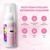 Buqikma Lash Shampoo for Lash Extensions 60Ml/2.11fl.Oz Eyelash Extension Cleanser Gentle Foaming Eyelash Shampoo Bath Eyelash Cleaning Kit with Lash Shampoo Brush Mascara Brush for Salon Home Care