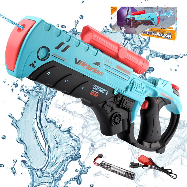 ROHSCE Electric Water Gun, Most Powerful Automatic Water Gun, Long Range Classic Big Electronic Watergun, Summer Outdoor Beach and Pool Party Toy, Electric Squirt Gun Water Blaster Toy for Kids Adults