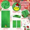 AMUHUA 3PACK Christmas Hand Towels Bathroom Set - Christmas Green Kitchen Hands Towels and Bathroom Towels for Shower Drying Cleaning Cooking