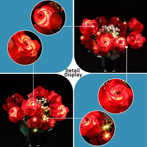 BrickSoul Led Light Kit for Lego Rose Bouquet Set, Flower Building Blocks Model 10328 Building Blocks Model Lego Light Kit, Light Up Legos - NO Lego Blocks Set (Standard Version)