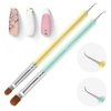 Beetles Nail Art Brushes Cleaning Brush 2 PCS Nail Clean Up Brush with Dotting Tool for Manicure Size16+Size 6 Nail Art Design Acrylic Nail Brush design French Tip Tool Nail Brushes For Nail Art