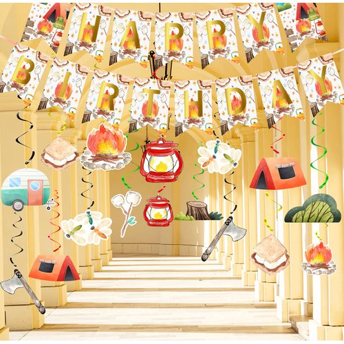 BonBeeDesign Camping Party Supplies, Camping Party Decoration, Camping Party Favors (CAMPING PARTY DECOR)