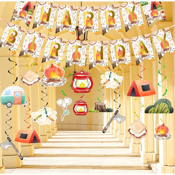 BonBeeDesign Camping Party Supplies, Camping Party Decoration, Camping Party Favors (CAMPING PARTY DECOR)