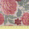 Peony Flowers Waterproof Fabric by The Yard, Garden Floral Retro Style Theme Outdoor Canvas Fabric,Decorative Fabric for Upholstery,DIY Craft,Sewing and Home Decor, Half Yard/60"Wide,Pink Green