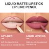 BINGBRUSH Colors Liquid Matte Lipstick and Lipliner Pack Set, Lip Tint Long Lasting 24 Hour Waterproof Velvet Nonstick Cup Lipgloss Lip Stain Pigmented Lip Makeup Gift Sets (1Pc 03#)
