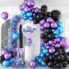 Purple and Blue Balloon Arch Kit, 105 pcs 5 10 18 Inch Birthday Balloons, Metallic Blue Purple Black Garland Kit Party DIY Balloon Arch for Birthday Party Graduation Wedding Anniversary Decoration