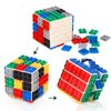 SMALL FISH Build Magic Cube 3x3, Brain Teaser Speed Cube Toys for Kids Adults, Handheld 3D Puzzle Cube for Boys Girls Birthday Gifts Classroom Prize, Easter Gifts Basket Stuffers Easter Egg Fillers