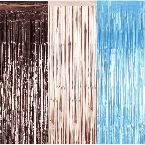 Teddy Bear Theme Baby Shower Decorations Teddy Bear Theme Birthday Party Decorations Teddy Bear Party Backdrop Blue Tan Brown Foil Curtains