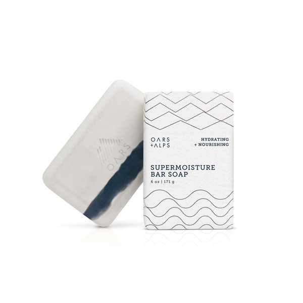 Oars + Alps Supermoisture Moisturizing Men's Bar Soap, Dermatologist Tested and Made with Clean Ingredients, Travel Size, 1 Pack, 6 Oz