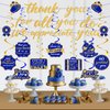We Appreciate You Decorations Navy Blue Gold Thank You Banner Appreciate Hanging Swirls Thank You For All You Do Decor for Teacher Doctor Nurse Employee Staff Graduation Appreciation Party Supplies