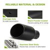 AUTOSAVER88 2.5 Inch Inlet Exhaust Tip, 2.5" Inlet 4" Outlet 9" Overall Length Black Powder Coated Finish Tailpipe Universal Stainless Exhaust Tips for 2.5" O.D. Tailpipe, Rolled Edge, Bolt On