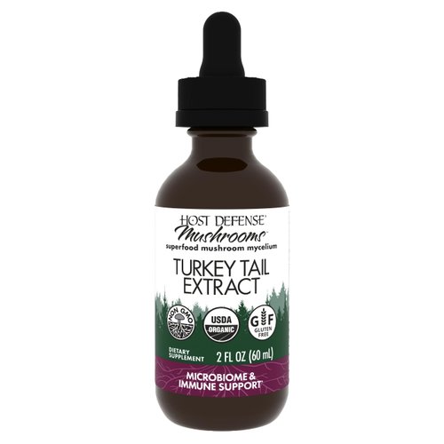 Host Defense Turkey Tail Extract - Digestive Health & Immune Response Support Supplement - Mushroom Supplement for Gastrointestinal & Gut Microbiome Support - 2 fl oz (60 Servings)*