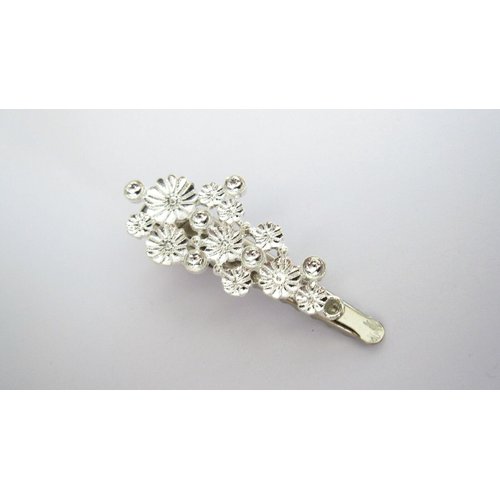 Small silver gold metal daisy flower alligator hair clip for fine thin hair (Primary color: Gold)