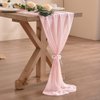 Socomi 14ft Blushing Pink Chiffon Table Runner 29x170 Inches Sheer Wedding Runner Romantic Rustic Table Runner for Easter Thanksgiving Christmas Baby Shower Decorations