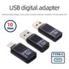 xiwai 3pcs/lot Type-C Adapter with Smart LED Digital Display 10Gbps USB-C to USB3.2 Type-A PD 36W Fast Charging Monitoring Display Tester Detector
