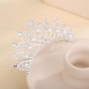 YERTTER SilverTiara Crown with Hair Comb Pearl Headpieces PrincessTiara Mini Crystal Rhinestones Hair Accessories Decorative Hair Pieces for Women Girls (Style 2)