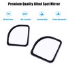 LivTee 2PCS Fan Blind Spot Mirror, HD Glass and ABS Housing Convex Wide Angle Rearview Mirror with Adjustable Stick for Universal Car, Black