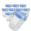 Dealmed Specimen Collection Containers Single Use Urine Specimen Cups, Screw on Leak Resistant Lid, Included ID Label, 4 oz, 5 Count