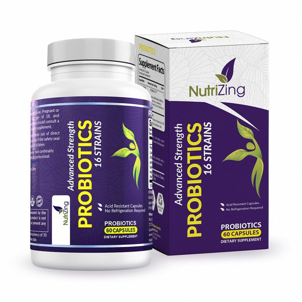 NutriZing Vegan Probiotics for Digestive Health - 30 Billion CFU & 16 strains - Bifidobacterium & Lactobacillus Probiotics for Men & Women - Delayed Release Probiotic Gut Health Supplement