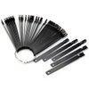 BNP 50 PCS False Nail Art Tips Sticks Nail Polish Color Card Plates Display Polish Board Nail Art Practice Supplies Home DIY Templates (Black)