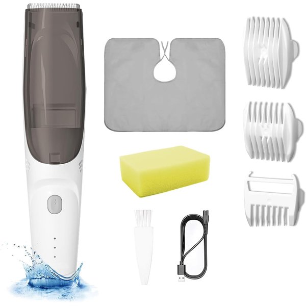 Vacuum Baby Hair Clippers, Hair Trimmer for Kids & Men, Electric Haircut Kit with Dual Motor Power, IPX7 Waterproof Professional Hair Trimmer