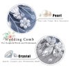 YBSHIN Bride Wedding Hair Comb Silver Rhinestone Hair Pieces Pearl Headpieces Leaf Bridal Hair Accessories for Women and Girls