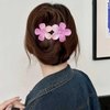 Vacaonio French Flower Hairclip for Women Large Acrylic Flower Alligator Hair Clip Claw Purple Flower Hair Clips Flower Non Slip Hairclips Barrette Flower Long Curly Hair Clip Decorative