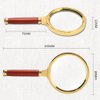 Magnifying Glass 6X + 8X Magnification Magnifier Handheld Magnifier for Science, Reading Book, Inspection.Pack of 2 (Gold)