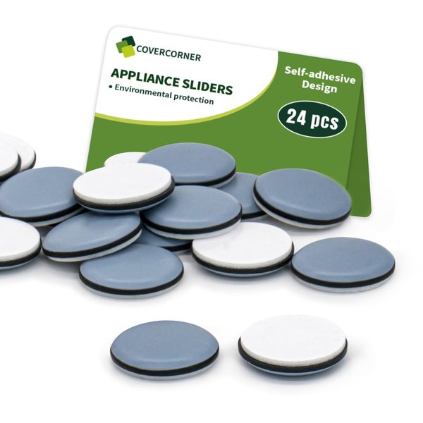 COVERCORNER Appliance Sliders for Kitchen Appliances, Kitchen Appliance Sliders for Counter, Self Adhesive Small Appliance Slider - 3/4'' 24PCS Blue