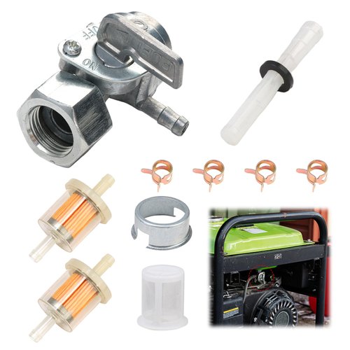 Yenblow Generator Fuel Tank Petcock Valve Kit, Female Thread Oil Switch Shut off Valve with Inline Fuel Filters Compatible with Predator 4000 4375 6500 8750 9000 Champion ETQ (M16×1.5mm)