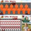 Aoocoeo 208Pcs Football Party Favors Football Theme Toy Whistle Eraser Bead Bracelet Sticker for Football Birthday Party Supplies Classroom Rewards