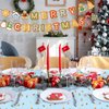 durony Christmas Gingerbread Tablecloth Banner Set, 2 Pieces Christmas Gingerbread Table Cover and 1 Gingerbread Man Banner Xmas Gingerbread Man Party Supplies for Christmas Holiday Decorations